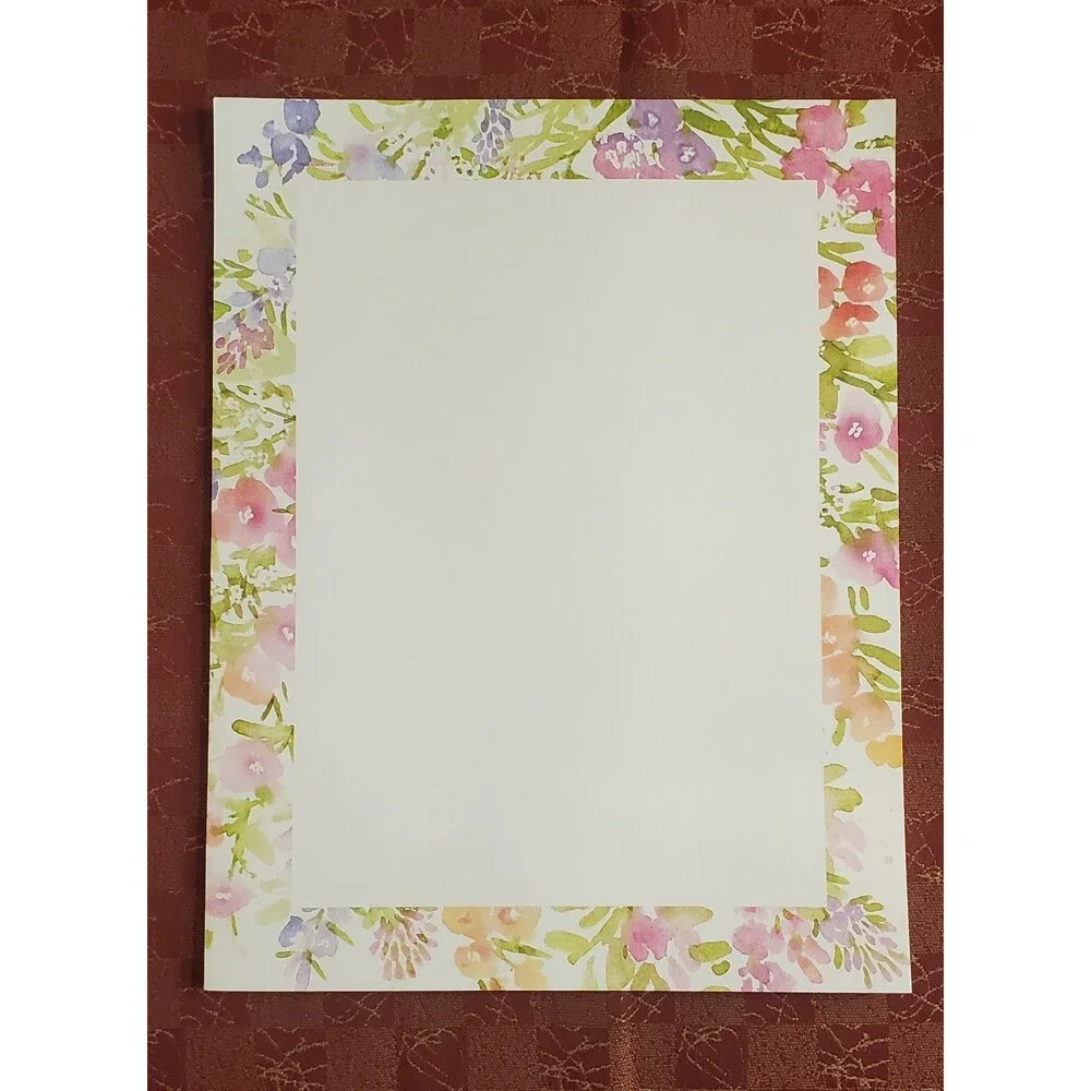 Vintage Large Lot Printer Paper Loose Leaf Stationery Letterhead Borders Themes